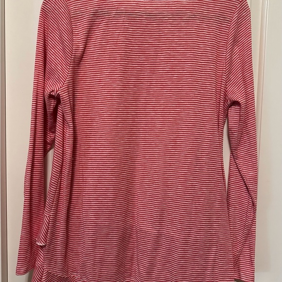 SOFT SURROUNDINGS Size M Red Strips Long Sleeve Tunic Top - Picture 6 of 7